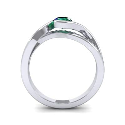 Split Band Emerald Bypass Engagement Ring (0.55 CTW) Side View