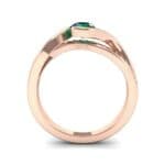 Split Band Emerald Bypass Engagement Ring (0.55 CTW) Side View