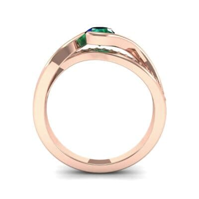 Split Band Emerald Bypass Engagement Ring (0.55 CTW) Side View