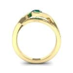 Split Band Emerald Bypass Engagement Ring (0.55 CTW) Side View