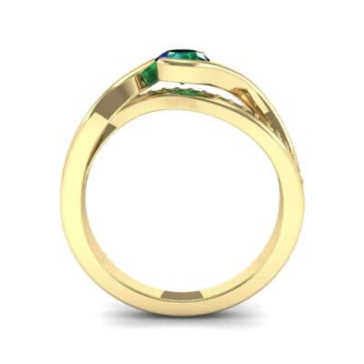 Split Band Emerald Bypass Engagement Ring (0.55 CTW) Side View
