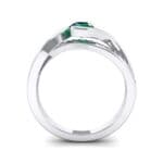Split Band Emerald Bypass Engagement Ring (0.55 CTW) Side View
