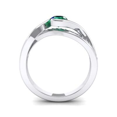 Split Band Emerald Bypass Engagement Ring (0.55 CTW) Side View