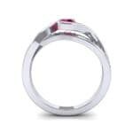 Split Band Ruby Bypass Engagement Ring (0.55 CTW) Side View