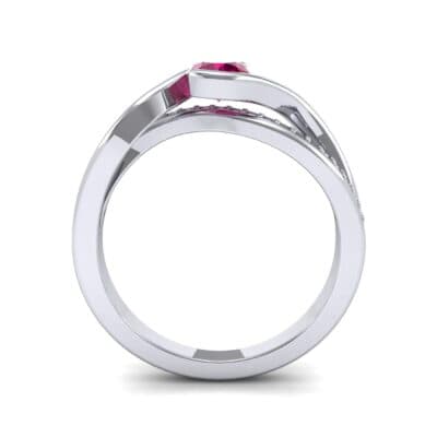 Split Band Ruby Bypass Engagement Ring (0.55 CTW) Side View
