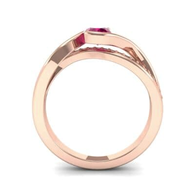 Split Band Ruby Bypass Engagement Ring (0.55 CTW) Side View