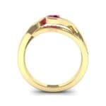 Split Band Ruby Bypass Engagement Ring (0.55 CTW) Side View