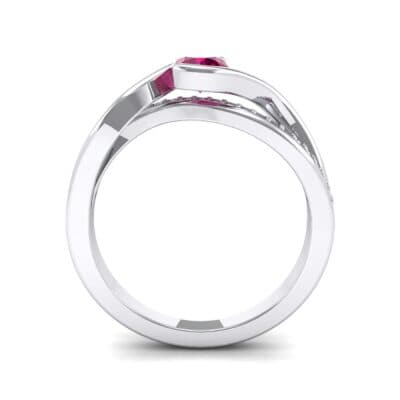 Split Band Ruby Bypass Engagement Ring (0.55 CTW) Side View