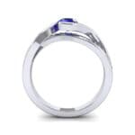 Split Band Blue Sapphire Bypass Engagement Ring (0.55 CTW) Side View