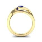 Split Band Blue Sapphire Bypass Engagement Ring (0.55 CTW) Side View