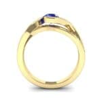 Split Band Blue Sapphire Bypass Engagement Ring (0.55 CTW) Side View