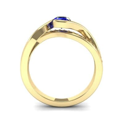 Split Band Blue Sapphire Bypass Engagement Ring (0.55 CTW) Side View