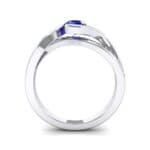 Split Band Blue Sapphire Bypass Engagement Ring (0.55 CTW) Side View