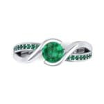 Split Band Emerald Bypass Engagement Ring (0.55 CTW) Top Flat View