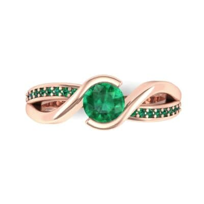 Split Band Emerald Bypass Engagement Ring (0.55 CTW) Top Flat View