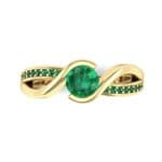 Split Band Emerald Bypass Engagement Ring (0.55 CTW) Top Flat View
