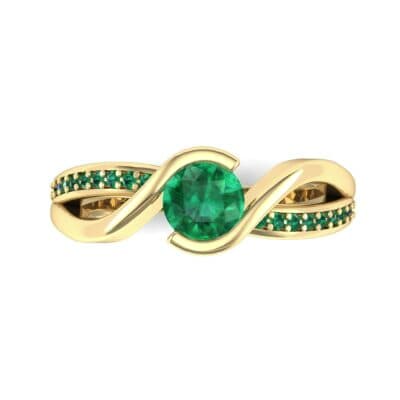 Split Band Emerald Bypass Engagement Ring (0.55 CTW) Top Flat View
