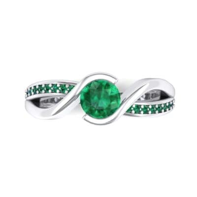 Split Band Emerald Bypass Engagement Ring (0.55 CTW) Top Flat View