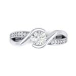 Split Band Diamond Bypass Engagement Ring (0.48 CTW) Top Flat View