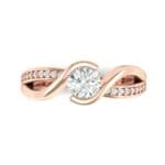 Split Band Diamond Bypass Engagement Ring (0.48 CTW) Top Flat View