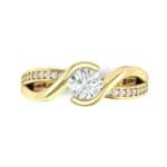 Split Band Diamond Bypass Engagement Ring (0.48 CTW) Top Flat View