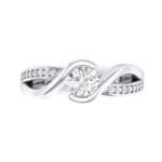 Split Band Crystal Bypass Engagement Ring (0.48 CTW) Top Flat View