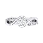Split Band Diamond Bypass Engagement Ring (0.48 CTW) Top Flat View