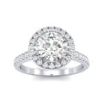 Thin Pave Open Gallery Halo Diamond Engagement Ring (1.09 CTW) Top Dynamic View