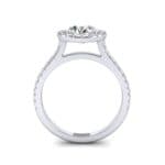 Thin Pave Open Gallery Halo Diamond Engagement Ring (1.09 CTW) Side View