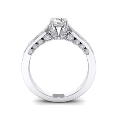 Beaded Pave Crystal Engagement Ring (0.46 CTW) Side View