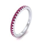 Thin French Pave Ruby Eternity Ring (0.63 CTW) Perspective View