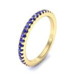 Thin French Pave Blue Sapphire Eternity Ring (0.63 CTW) Perspective View