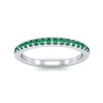 Thin French Pave Emerald Eternity Ring (0.63 CTW) Top Dynamic View