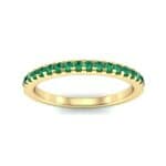 Thin French Pave Emerald Eternity Ring (0.63 CTW) Top Dynamic View