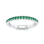 Thin French Pave Emerald Eternity Ring (0.63 CTW) Top Dynamic View