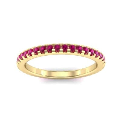 Thin French Pave Ruby Eternity Ring (0.63 CTW) Top Dynamic View