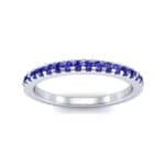 Thin French Pave Blue Sapphire Eternity Ring (0.63 CTW) Top Dynamic View