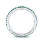 Thin French Pave Emerald Eternity Ring (0.63 CTW) Side View
