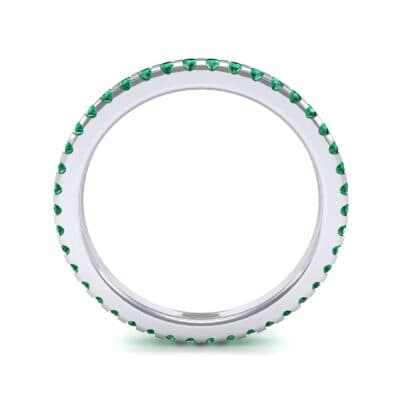 Thin French Pave Emerald Eternity Ring (0.63 CTW) Side View