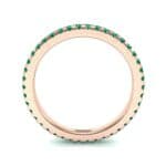 Thin French Pave Emerald Eternity Ring (0.63 CTW) Side View