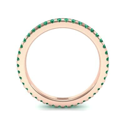 Thin French Pave Emerald Eternity Ring (0.63 CTW) Side View