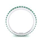 Thin French Pave Emerald Eternity Ring (0.63 CTW) Side View