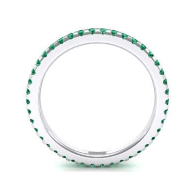 Thin French Pave Emerald Eternity Ring (0.63 CTW) Side View