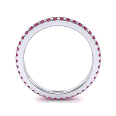 Thin French Pave Ruby Eternity Ring (0.63 CTW) Side View