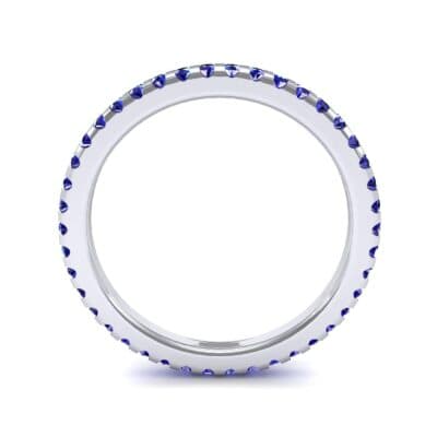 Thin French Pave Blue Sapphire Eternity Ring (0.63 CTW) Side View