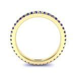 Thin French Pave Blue Sapphire Eternity Ring (0.63 CTW) Side View