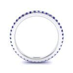Thin French Pave Blue Sapphire Eternity Ring (0.63 CTW) Side View