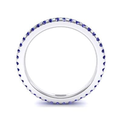 Thin French Pave Blue Sapphire Eternity Ring (0.63 CTW) Side View