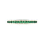 Thin French Pave Emerald Eternity Ring (0.63 CTW) Top Flat View