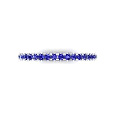 Thin French Pave Blue Sapphire Eternity Ring (0.63 CTW) Top Flat View
